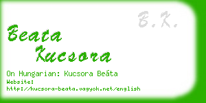 beata kucsora business card